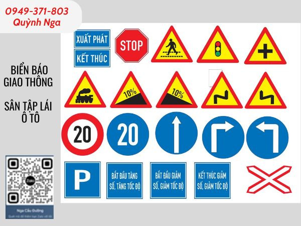 Hệ thống biển báo hiệu sân tập lái xe ô tô cần thiết cho học viên