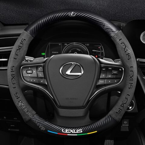 Bọc da vô lăng xe ô tô Lexus bọc da lộn 3D và sợi carbon