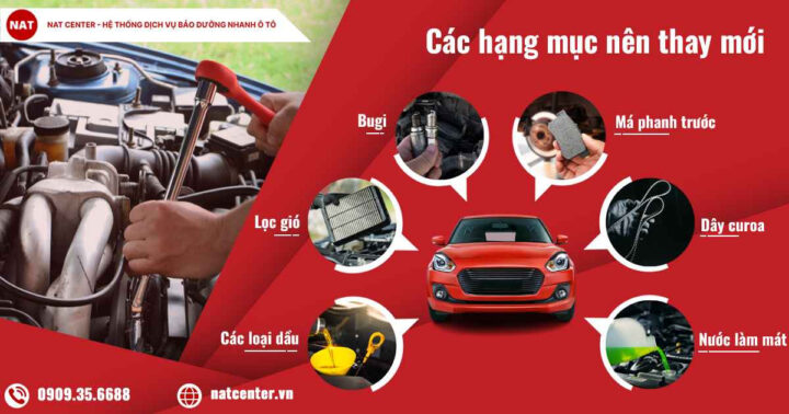 Các hạng mục cần thay mới khi bảo dưỡng xe ô tô 40000km để đảm bảo vận hành