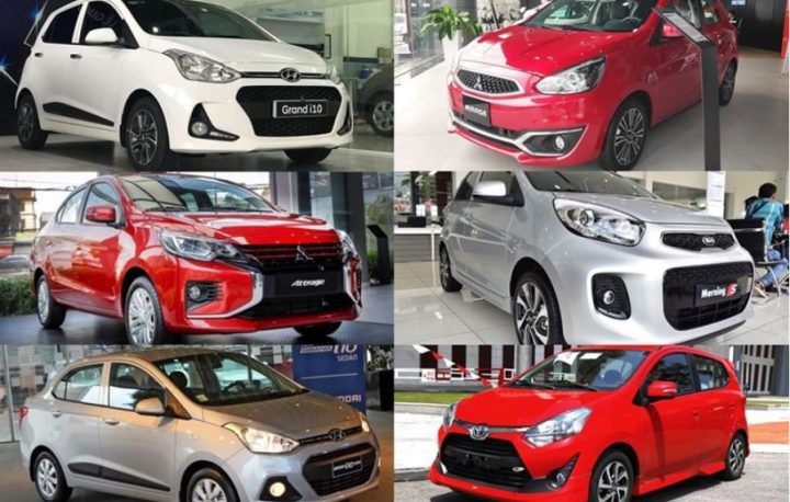 Thành phố với xe ô tô 4 chỗ nhỏ gọn di chuyển linh hoạt, minh họa tiện ích đô thị