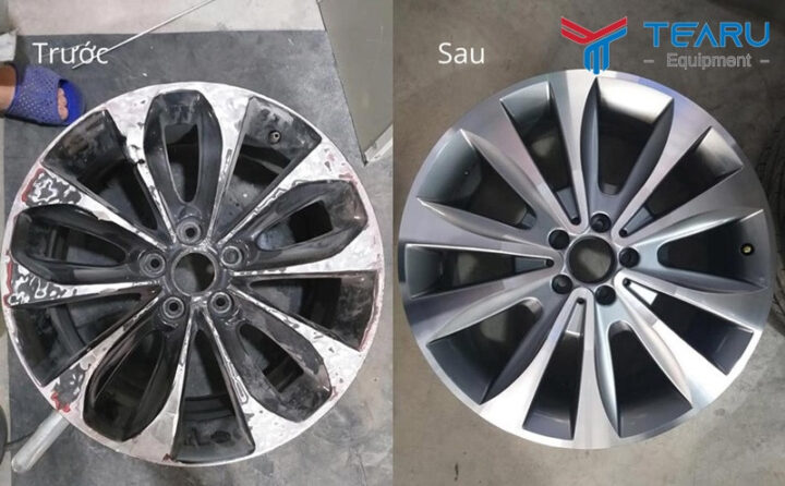Mâm xe ô tô sáng bóng sau khi được đánh bóng chuyên nghiệp