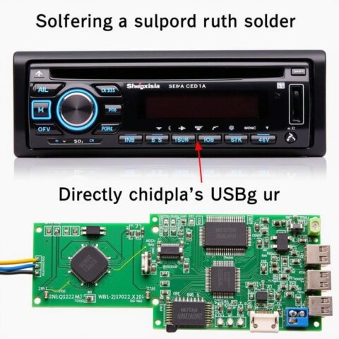 Linh kiện điện tử và quá trình can thiệp mạch để chế cổng USB cho đầu đĩa xe ô tô cũ