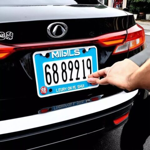 Người đang xem xét các con số để chọn biển số xe ô tô 4 chỗ ngồi hợp phong thủy