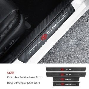 Bộ nẹp carbon chống xước xe ô tô bảo vệ bậc cửa và cốp xe