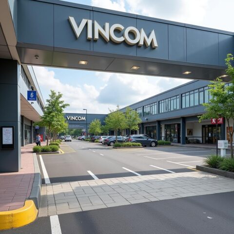 Ô tô đang đỗ tại bãi gửi xe Vincom Bà Triệu với không gian rộng rãi và hiện đại