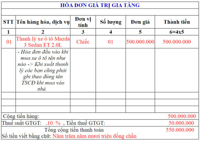 Hồ sơ, giấy tờ và các khoản phí liên quan đến thuế suất thanh lý xe ô tô của cá nhân