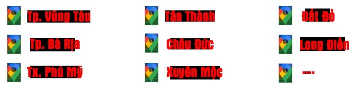Bản đồ các địa điểm học lái xe ô tô Vũng Tàu