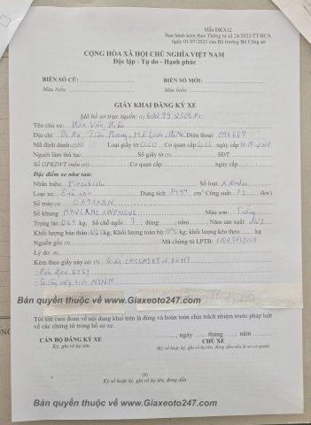 huong dan ghi to khai dang ky xe o to xe may dkx12 1