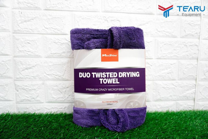 Khăn lau khô xe ô tô sợi microfiber xoắn đôi chuyên dụng