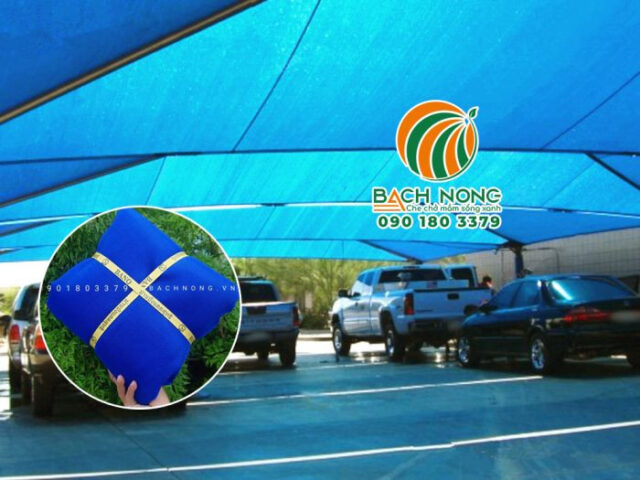 lưới che nắng xe ô tô màu xanh dương mật độ 90% cho bãi đậu xe