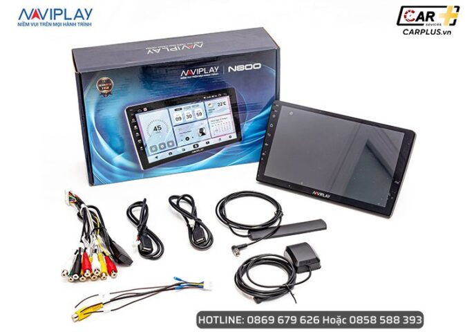 Hình ảnh trọn bộ màn hình Android NAVIPLAY N800, một phần thiết yếu trong các dự án độ nội thất ô tô hiện đại