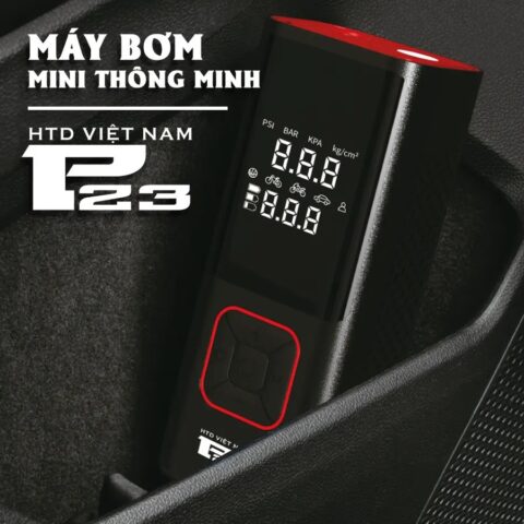 Bơm xe ô tô mini HTD P23 cầm tay tiện lợi