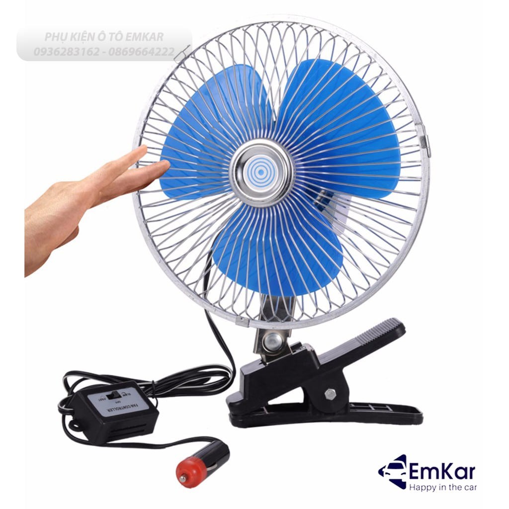 Quạt điện 12v xe ô tô kẹp linh hoạt