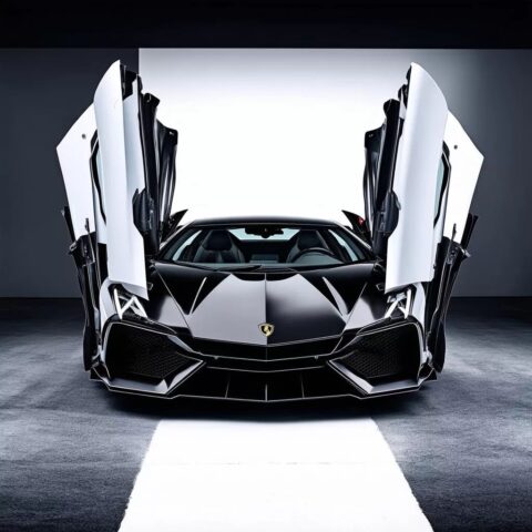Ảnh siêu xe ô tô Lamborghini Veneno màu xanh độc đáo
