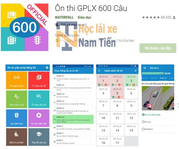 Phần mềm lý thuyết học lái xe ô tô trên điện thoại di động