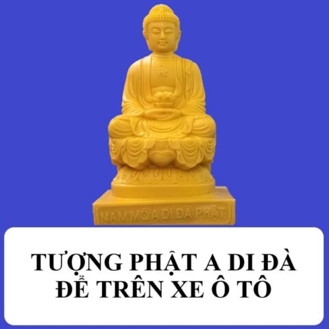 Tượng Phật A Di Đà trên taplo xe ô tô