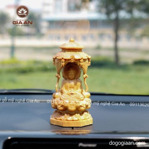 Tượng Tam Thánh để xe ô tô bằng gỗ Pơ Mu chi tiết