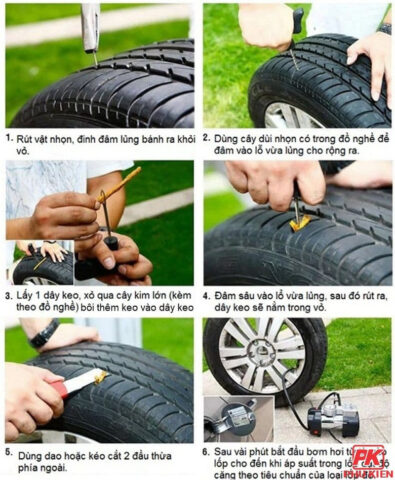 Bộ dụng cụ vá lốp ô tô xe máy không săm tiện lợi và hiệu quả