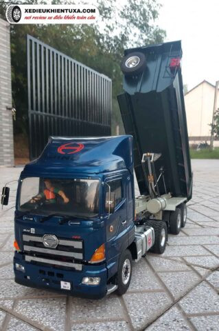 Mô hình xe ô tô đầu kéo điều khiển từ xa Tamiya Scania R620 màu xanh chi tiết