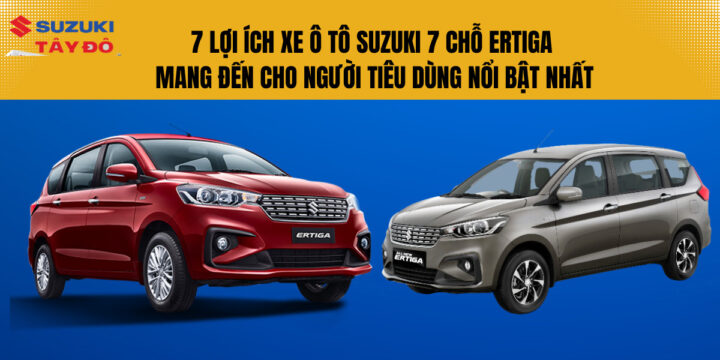 Tổng quan ngoại thất xe ô tô Suzuki Ertiga màu xanh trên đường